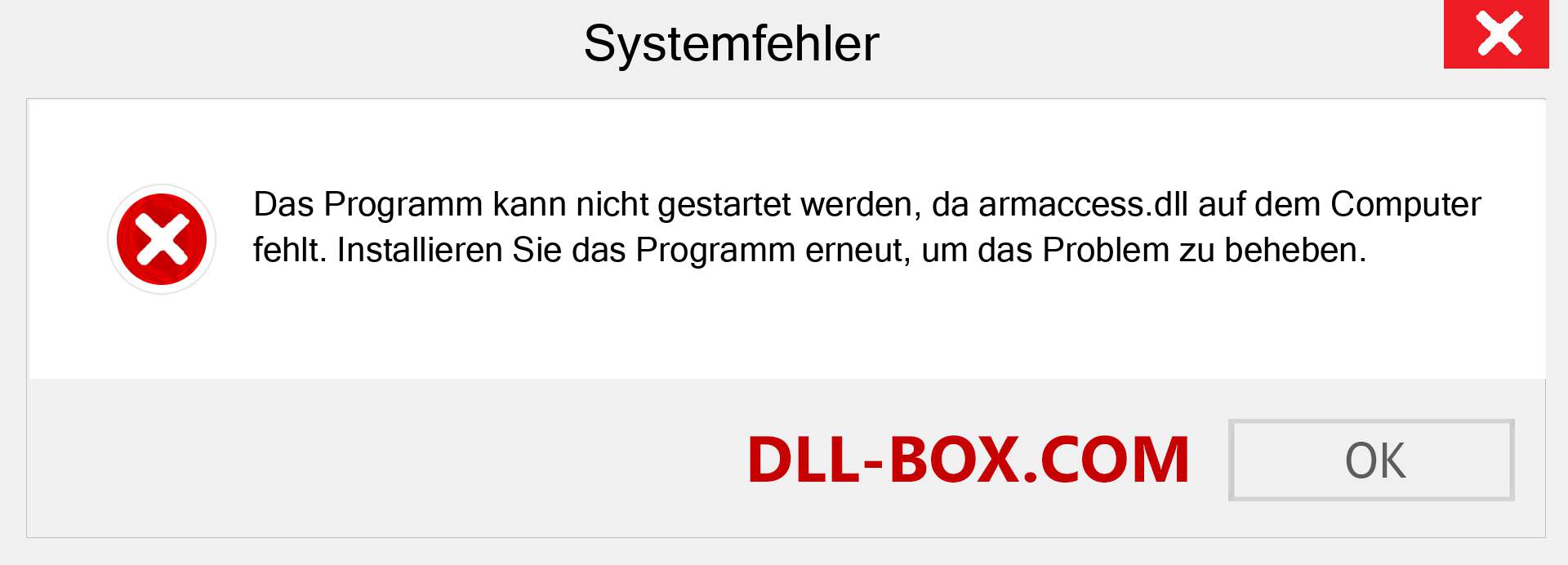 armaccess.dll-Datei fehlt?. Download für Windows 7, 8, 10 - Fix armaccess dll Missing Error unter Windows, Fotos, Bildern